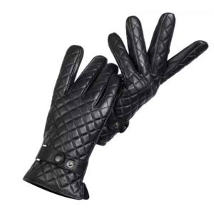 Men's Quilted Diamond Pattern Winter Gloves - Elegant & Warm